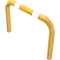 Anti-nudge hoop | steel tube  76 mm | yellow / black | total width: 1000 mm | height above ground: 650 mm | for casting in concrete